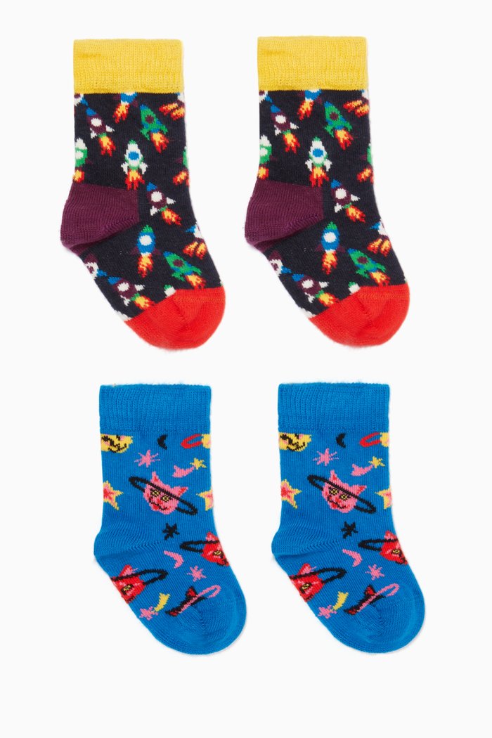

Space Cat Socks, Set of 2, Multicolour
