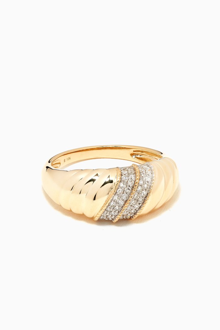

Le Grande Cupola Ring with Diamonds in 10kt Yellow Gold