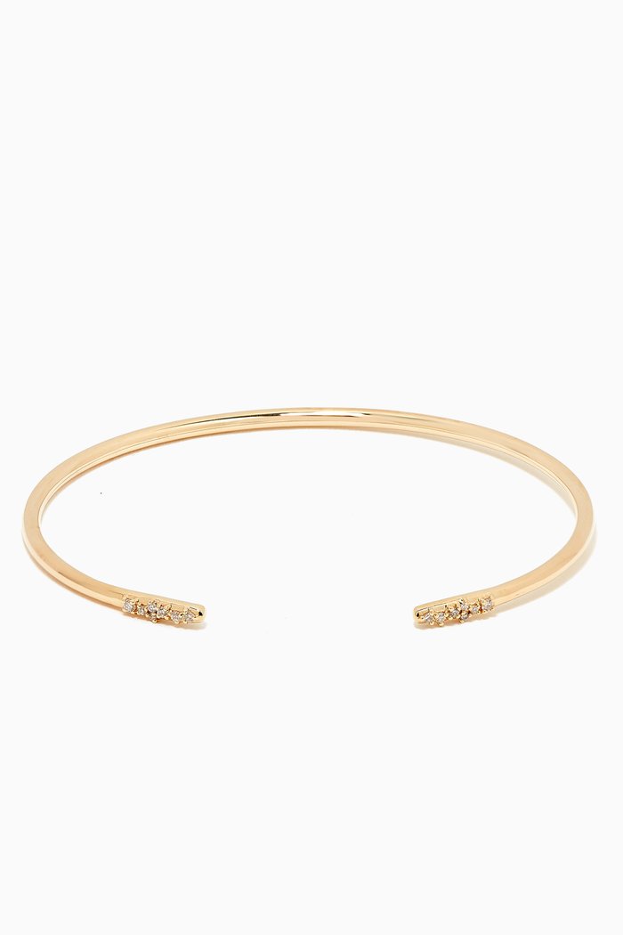 

Bold Cluster Accent Cuff with Diamonds in 10kt Yellow Gold