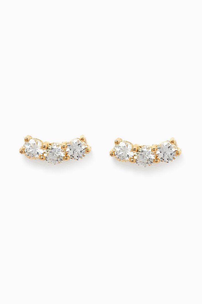 

Sapphire Shimmer Curve Studs in 10kt Yellow Gold