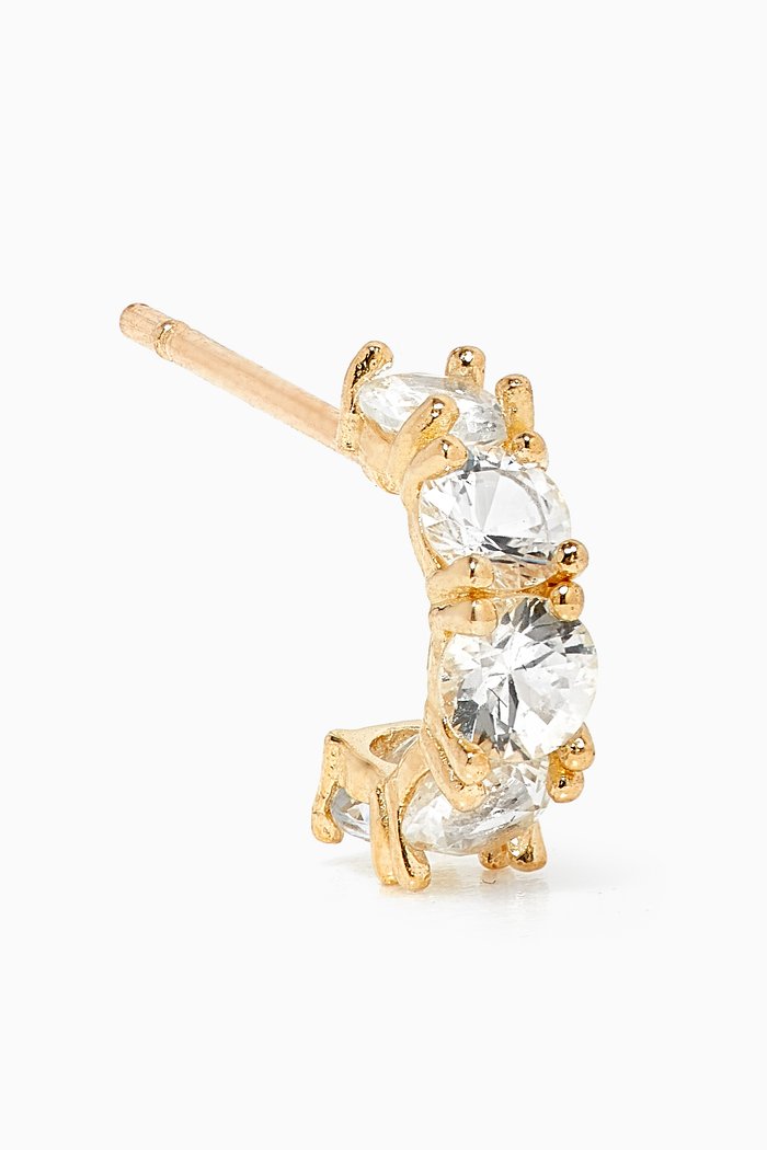 

Single Sapphire Shimmer Huggie in 10kt Yellow Gold