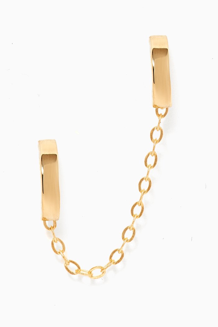 

Teeny Tiny Double Huggie Earring in 10kt Yellow Gold