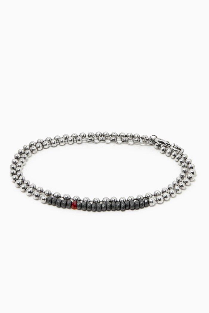 

Double Wrap Bracelet with Ruby in Sterling Silver