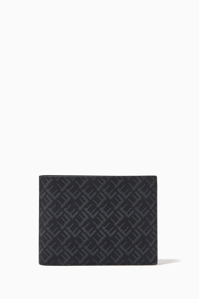 

D Signature Billfold Wallet in Leather, Black