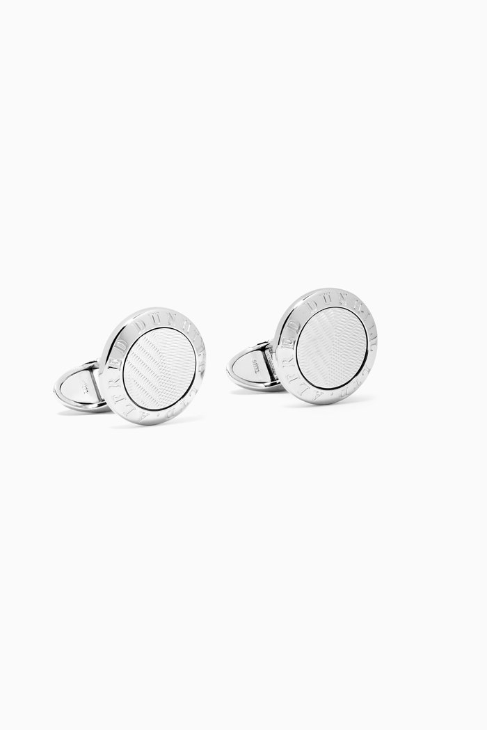 

AD Coin Cufflinks in Sterling Silver & Leather