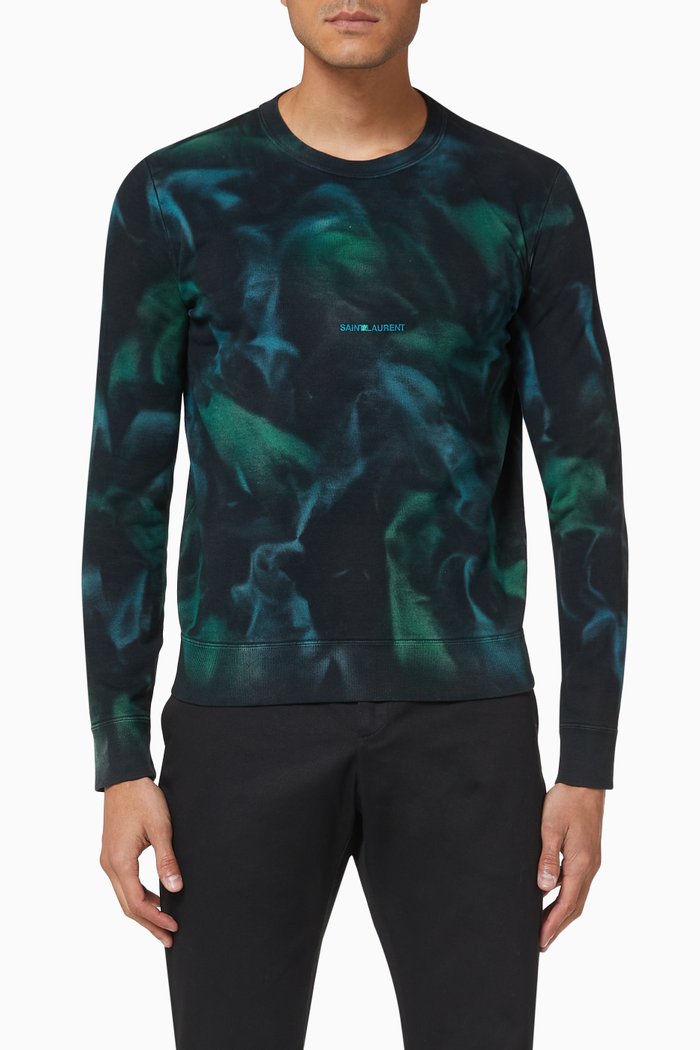 

Logo Tie-dye Cotton Sweatshirt, Black