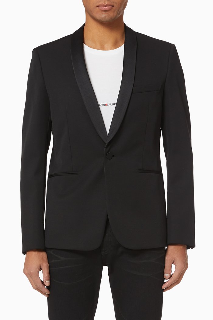 

Shawl Collar Wool Jacket, Black