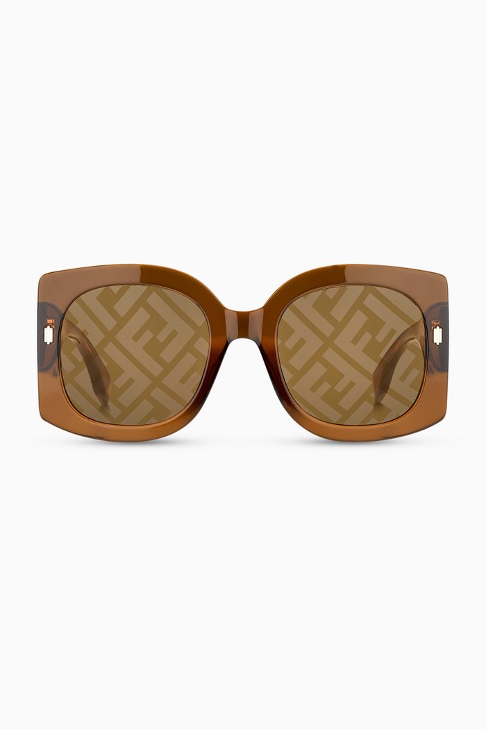 

FF Square Sunglasses in Acetate, Brown