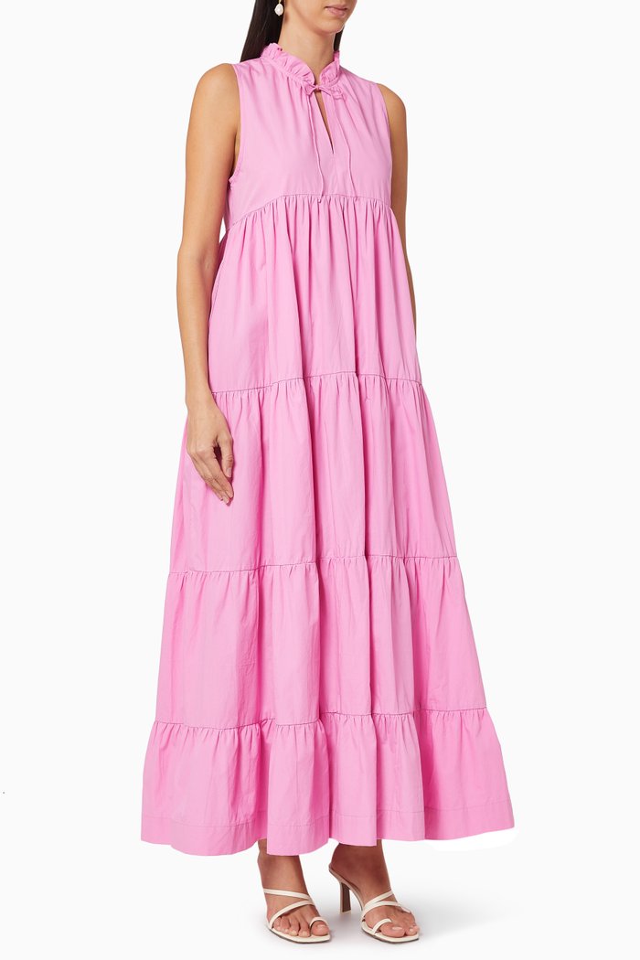 

Tiered Cotton Dress, Pink