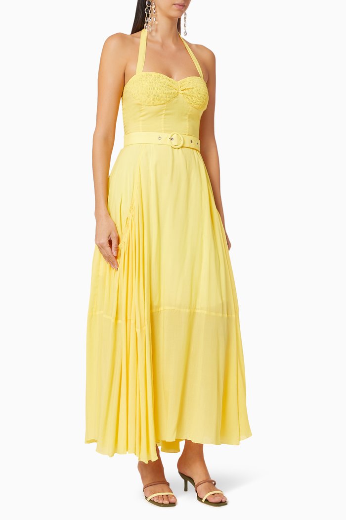 

Belted Halter Dress, Yellow