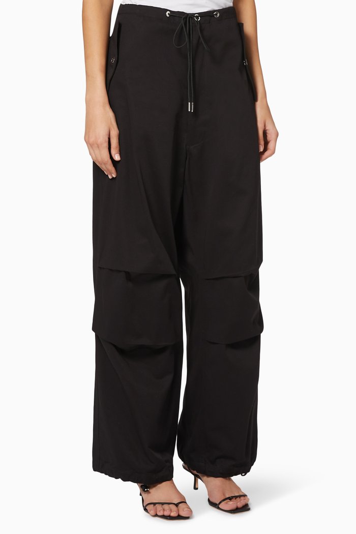 

Cotton Parachute Pants, Black