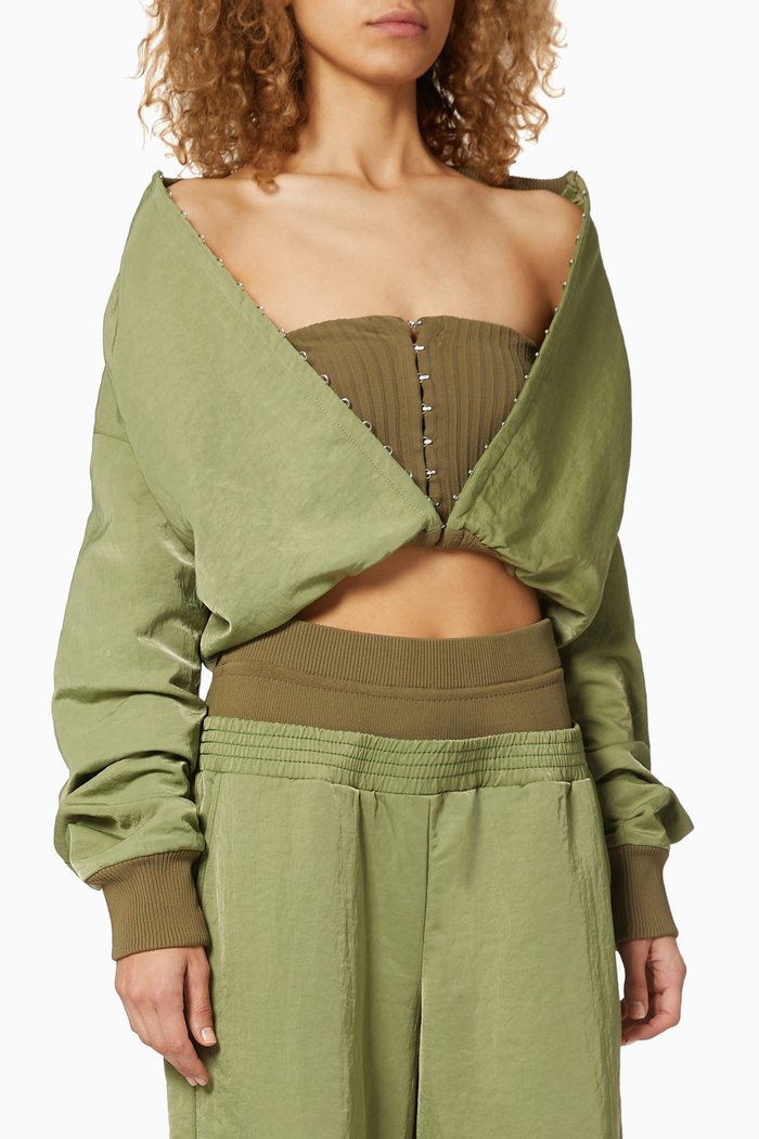 

Rib Loop Hybrid Bomber Jacket, Brown