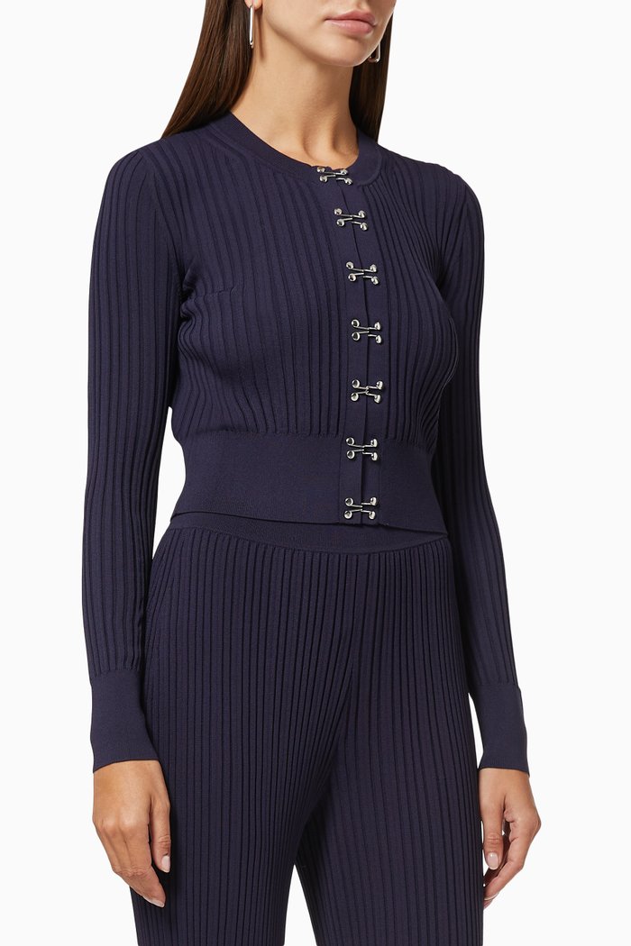 

Hook Rib Cardigan, Blue