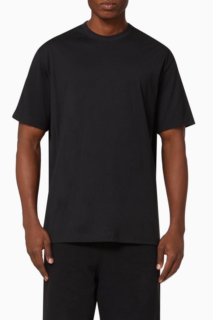 

M 3 Striped Cotton Oversized T-shirt, Black