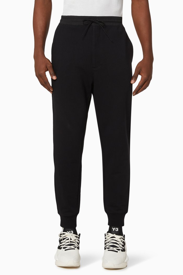 

M Classic Terry Cotton Cuffed Pants, Black