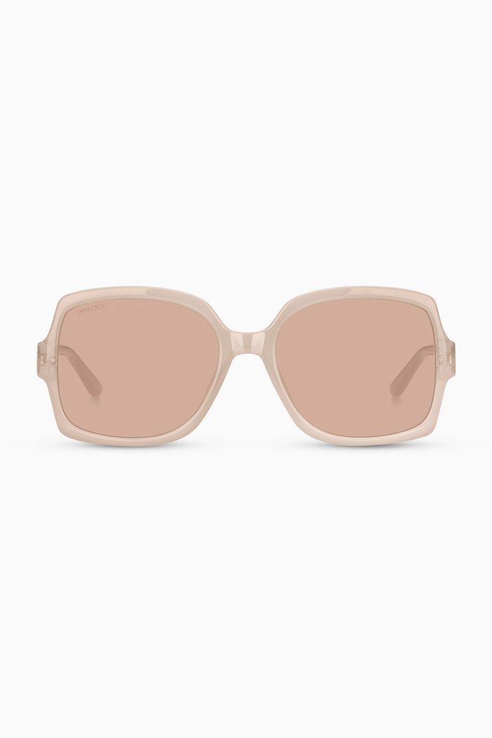 

Sammi Square Sunglasses with CHOO Logo, Pink
