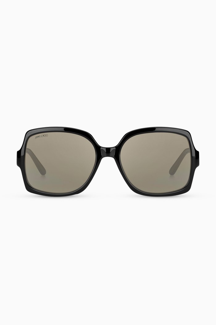 

Sammi Square Sunglasses with CHOO Logo, Black