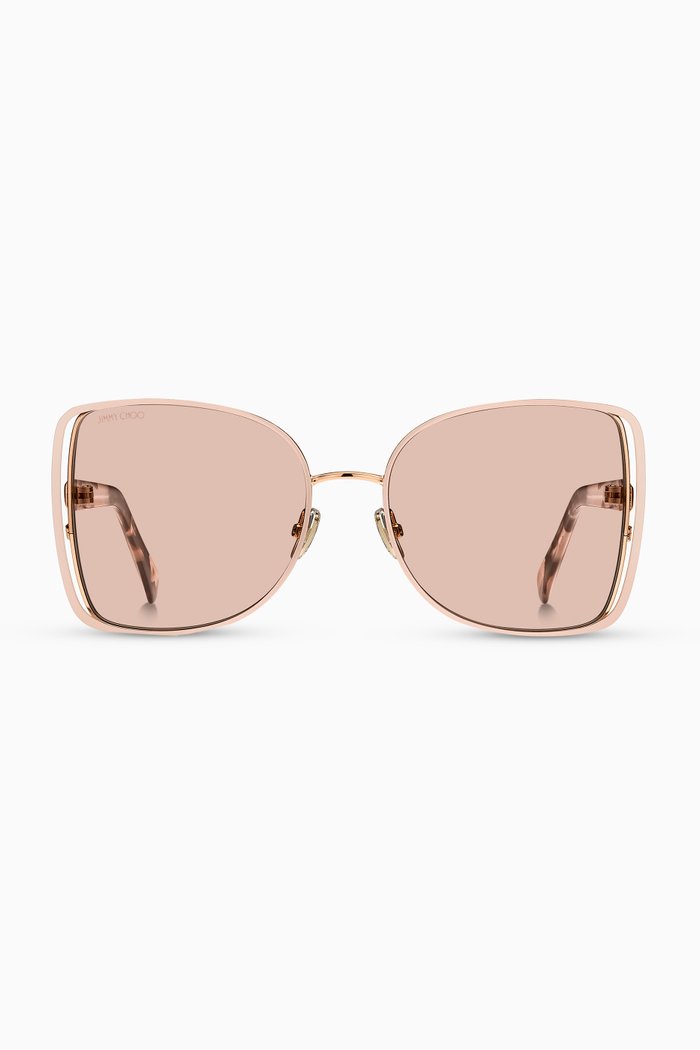 

Frieda Square Sunglasses with Swarovski Crystals, Pink