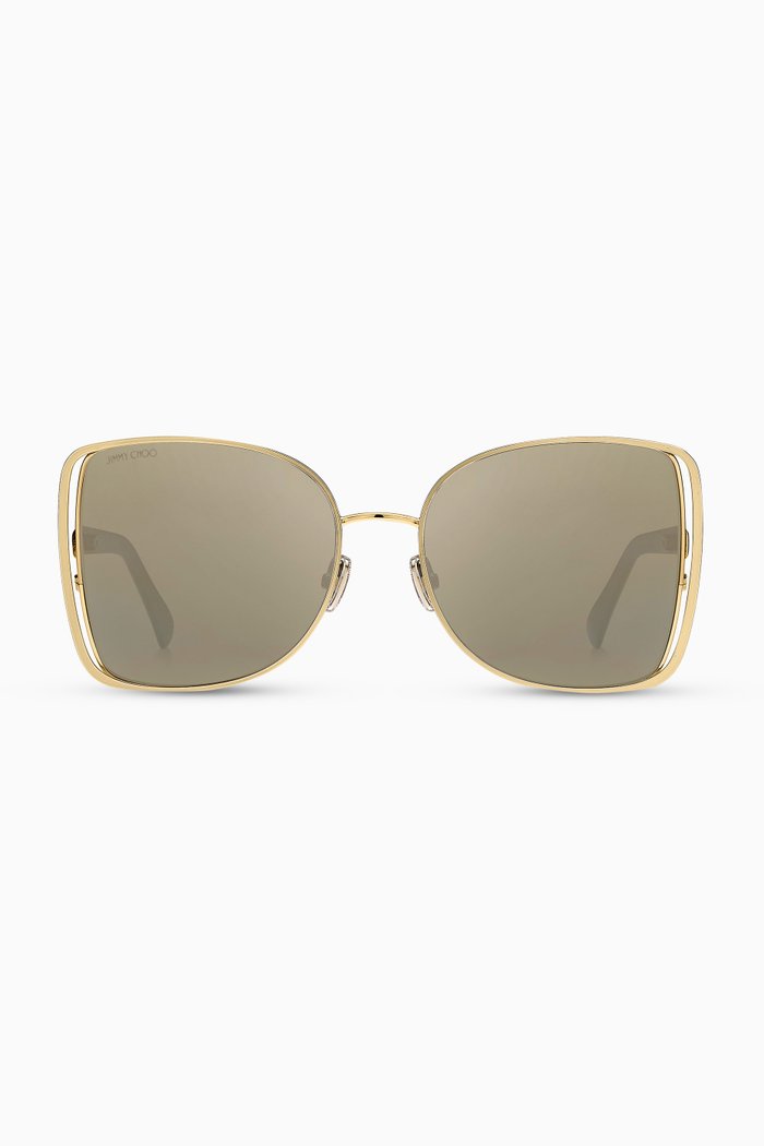 

Frieda Square Sunglasses with Swarovski Crystals, Gold
