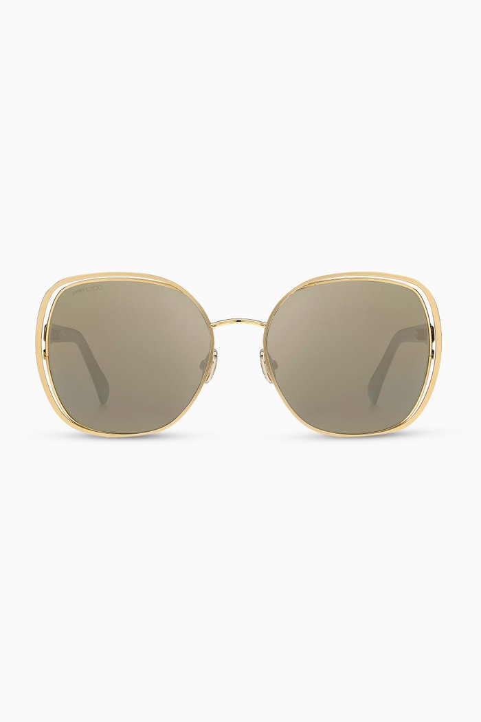 

Dodie Oval Sunglasses with Swarovski Crystals, Gold