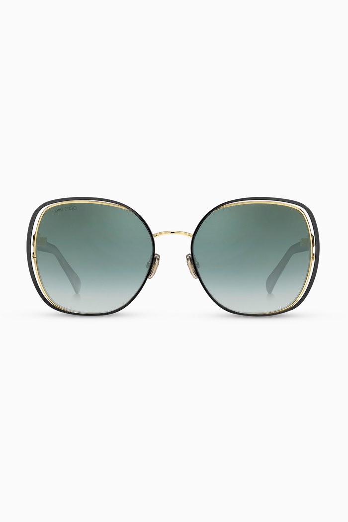 

Dodie Oval Sunglasses with Swarovski Crystals, Black
