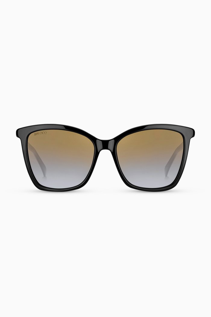 

Ali Square Sunglasses with Swarovski Crystals, Black