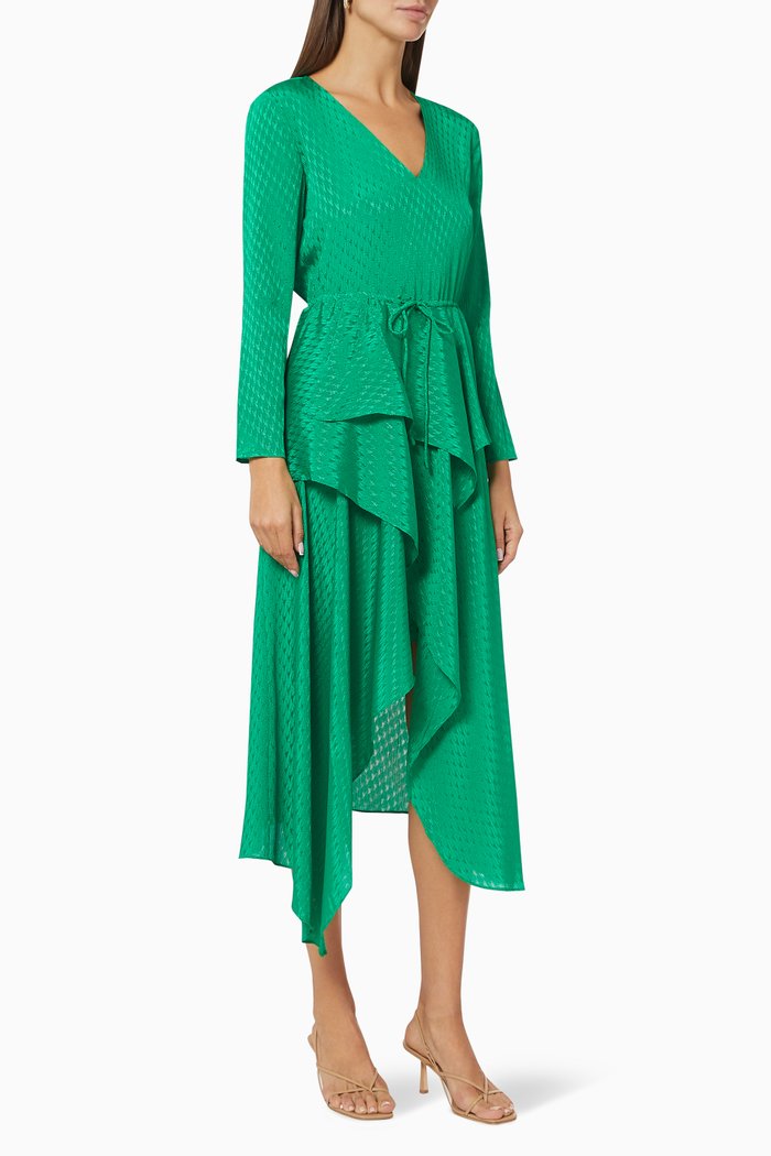 

Ramia Printed Satin Dress, Green