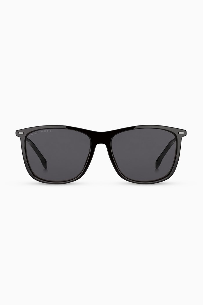 

D-Shape Sunglasses in Acetate, Black