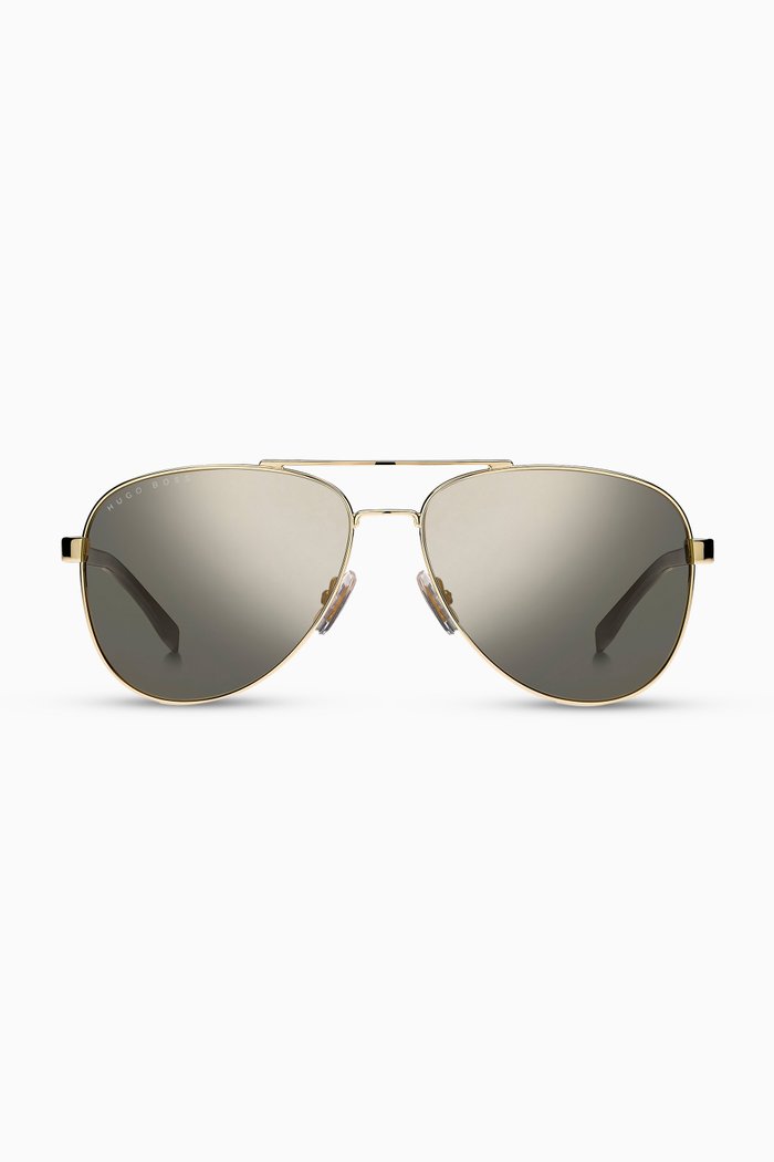 

Aviator Sunglasses in Metal and Acetate, Gold