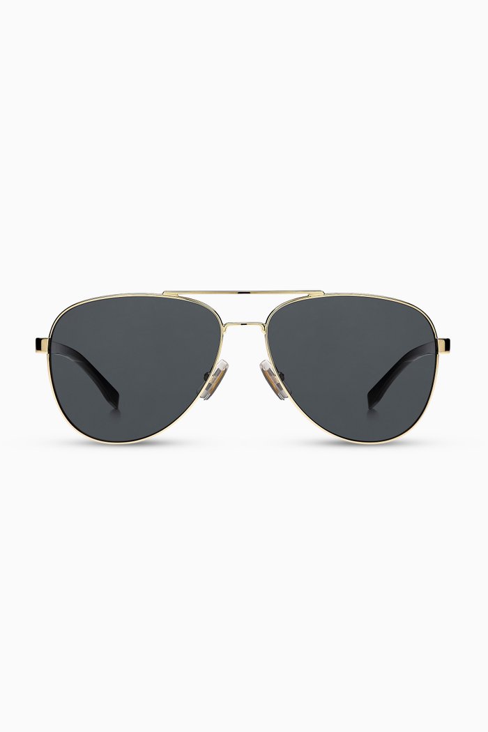 

Aviator Sunglasses in Metal and Acetate, Gold
