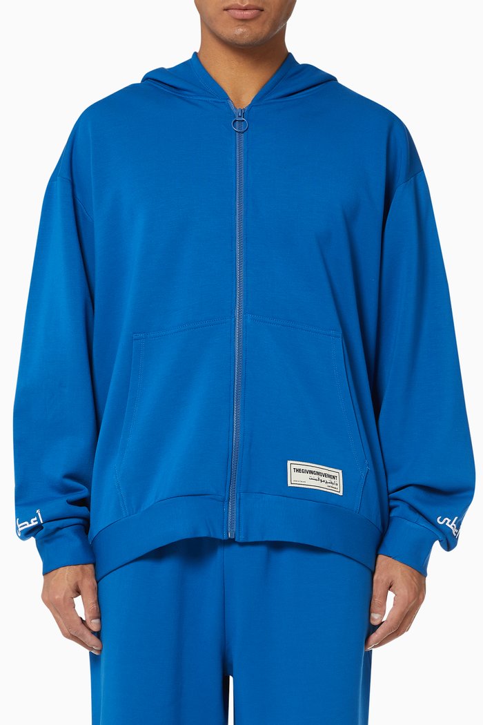 

Organic Bamboo Oversized Zip Hoodie, Blue