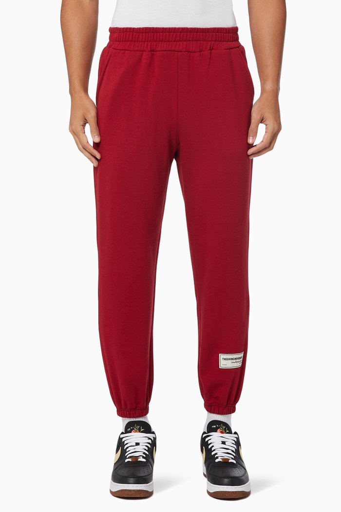 Organic Bamboo Joggers, Red