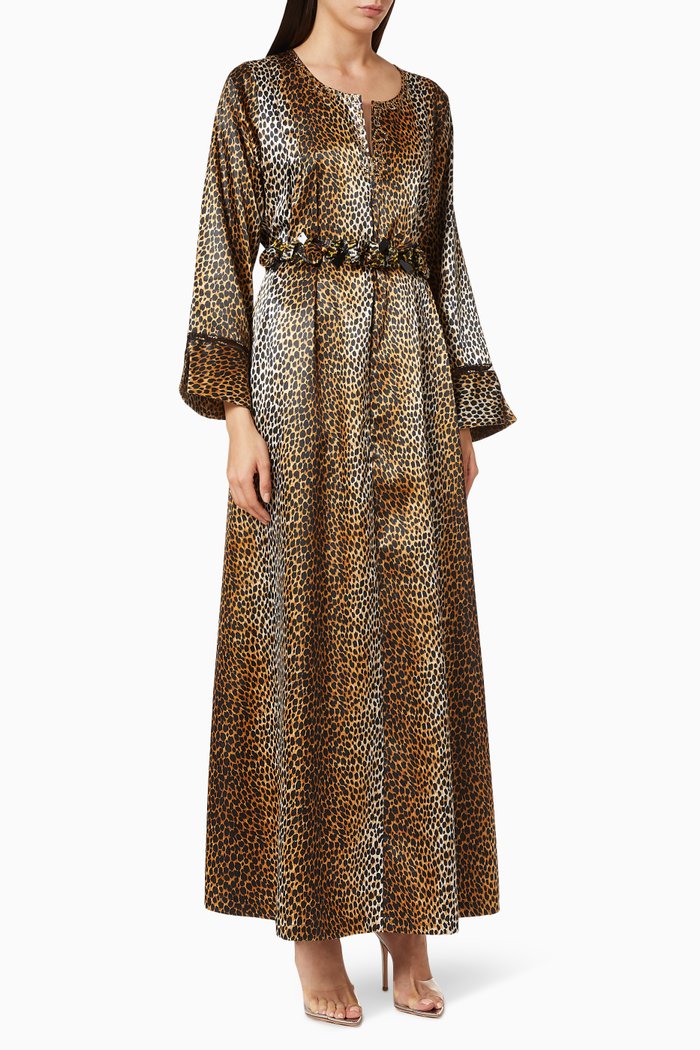 

Animal Print Silk Abaya, Multicolour