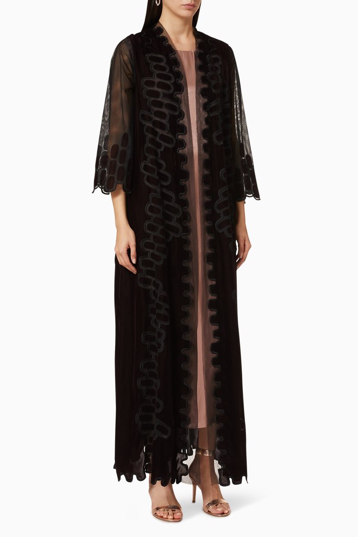 

Italian Net Abaya, Burgundy