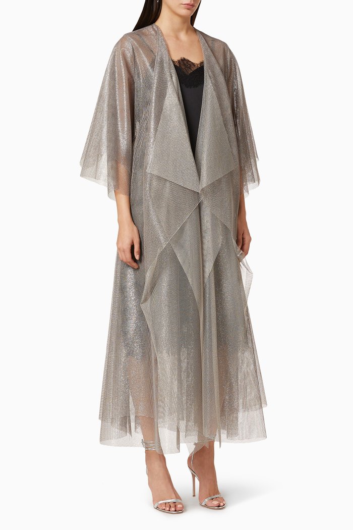 

Italian Net Abaya, Silver