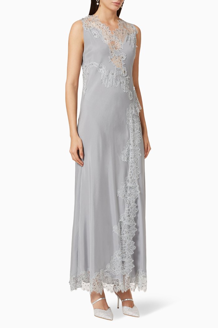 

Lace Silk Inner Dress, Grey