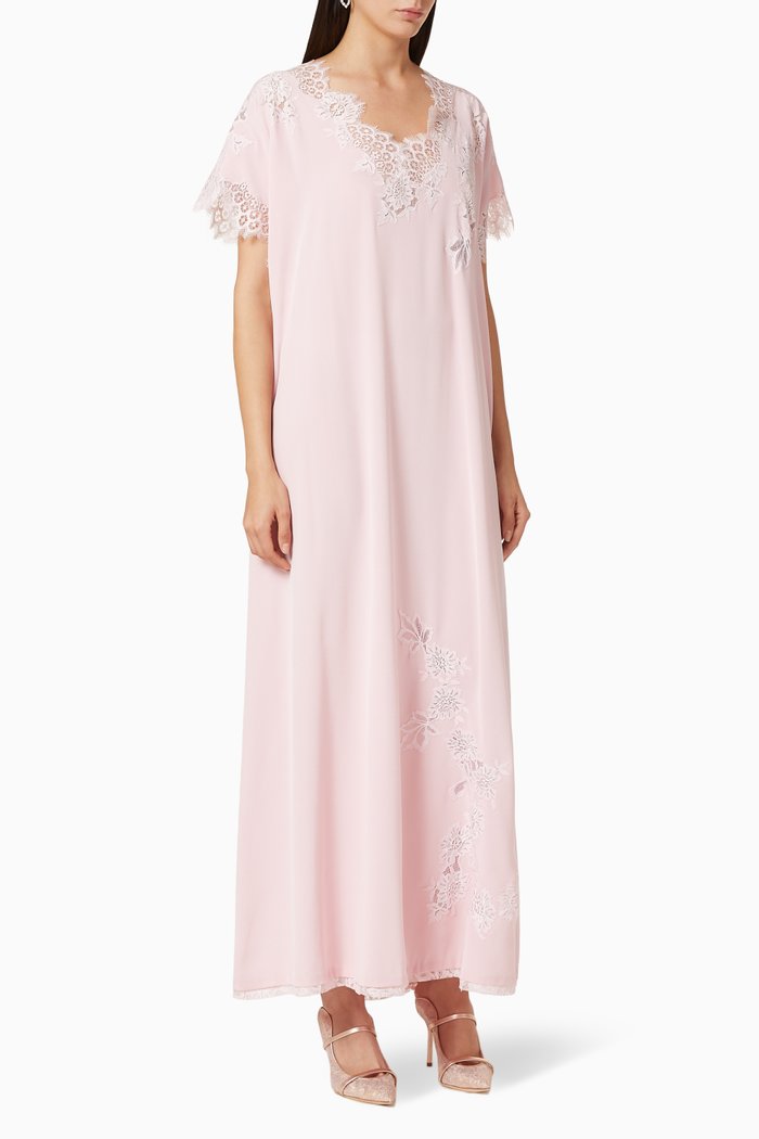 

Lace Silk Inner Dress, Pink