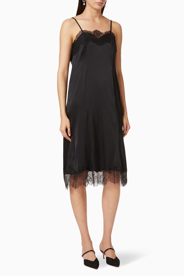 

Lace Silk Inner Dress, Black