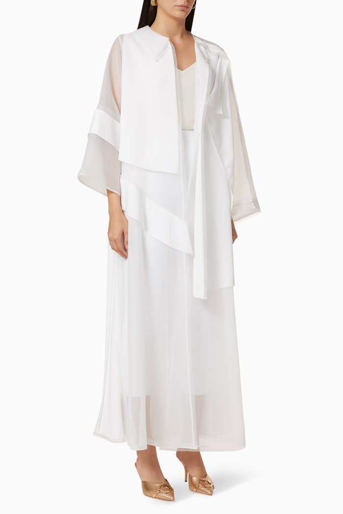 

Organza Net Abaya, White