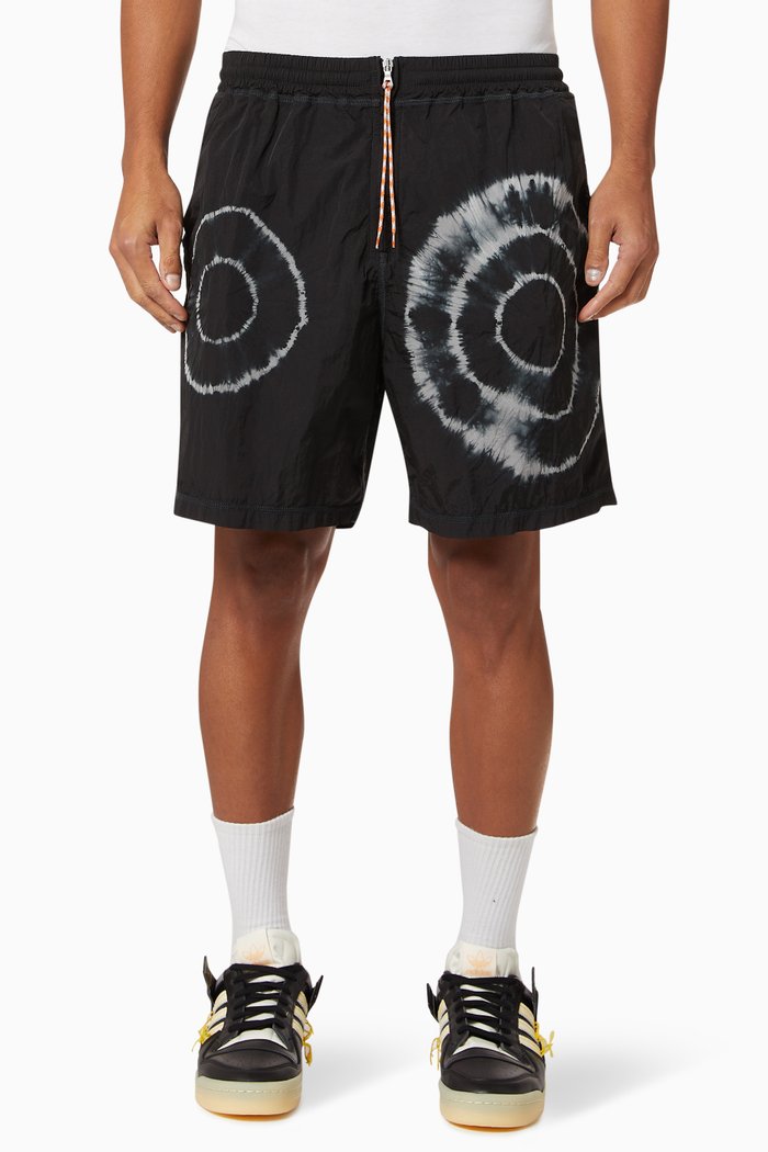 

Tie-Dye Windcheater Shorts in Nylon, Black