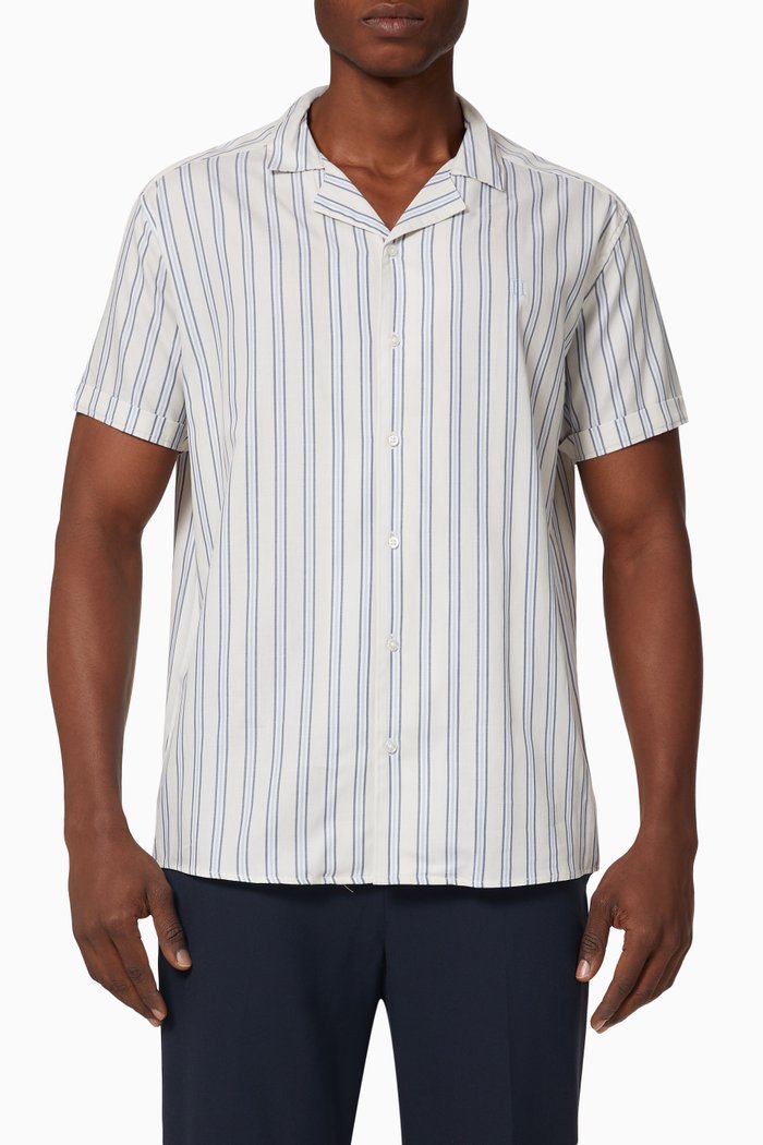 

Simon Striped Poplin Shirt, Neutral