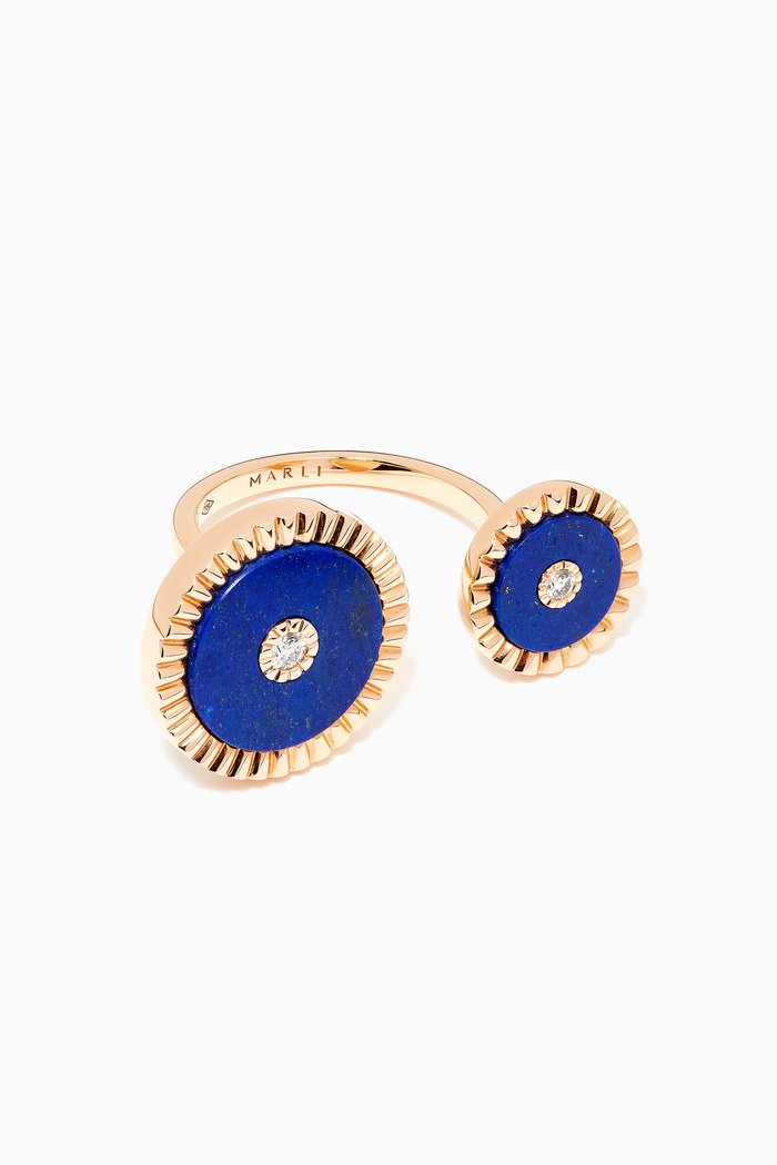 

Coco "Between the Finger" Diamond Ring with Lapis Lazuli in 18kt Yellow Gold, Rose gold