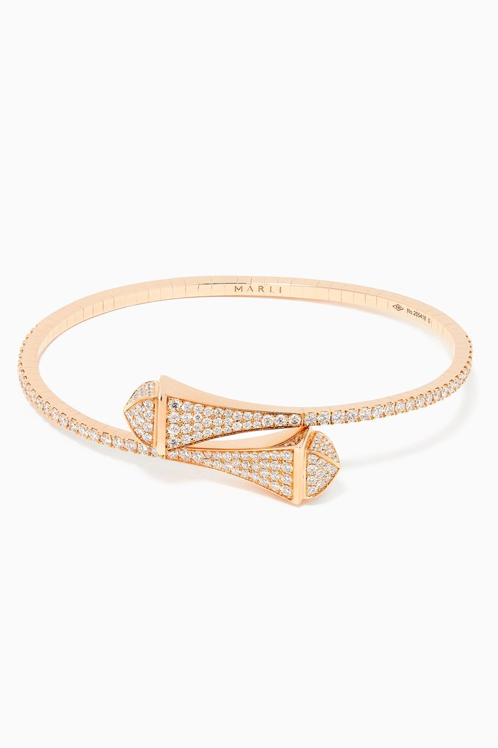 

Cleo Diamond Slip-on Bracelet in 18kt Rose Gold