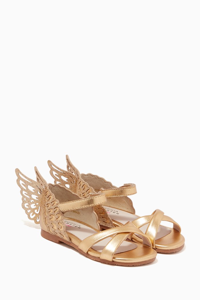 

Mini Evangeline Sandals in Metallic Nappa, Gold