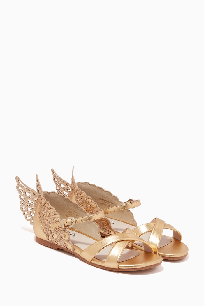 Mini Evangeline Sandals in Metallic Nappa, Gold