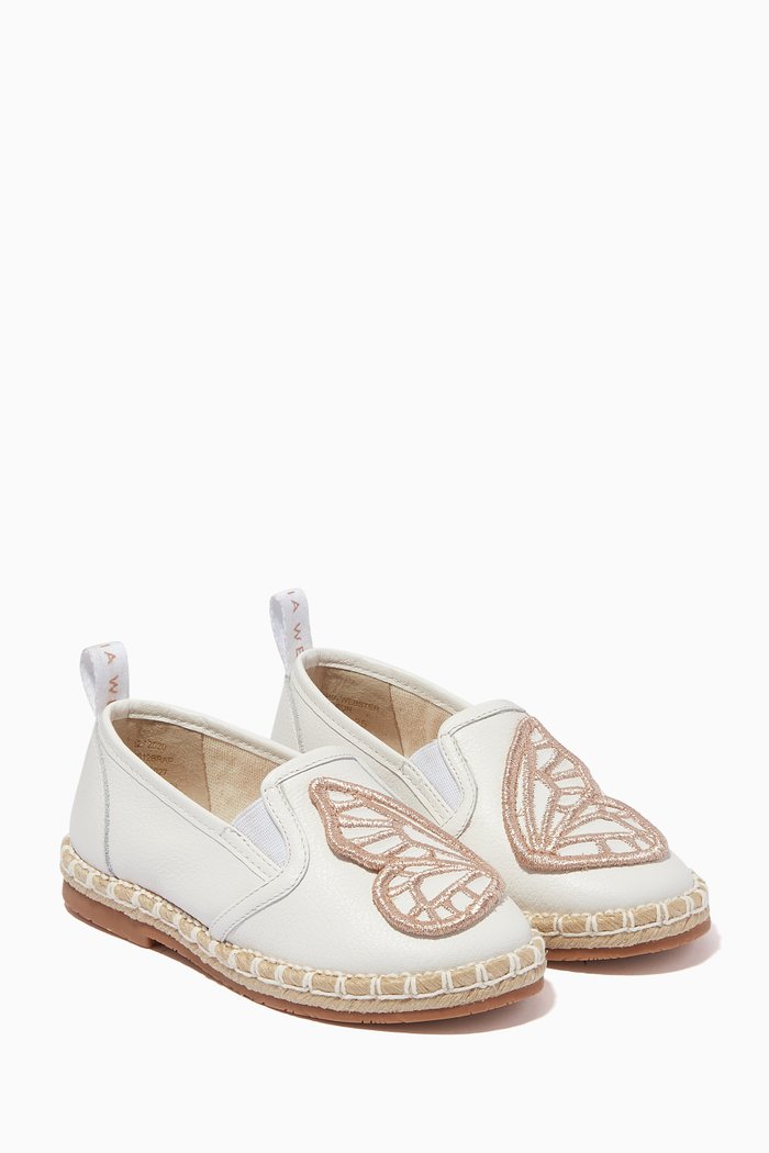 Butterfly Espadrilles in Leather, White