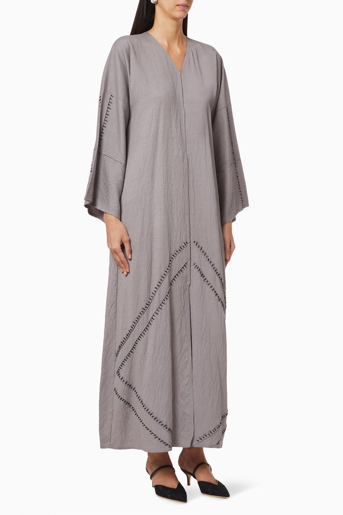 

Bead Embellished Abaya, Grey