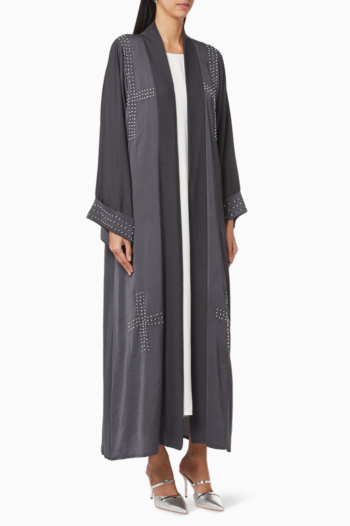 

Embroidered Abaya Set, Blue