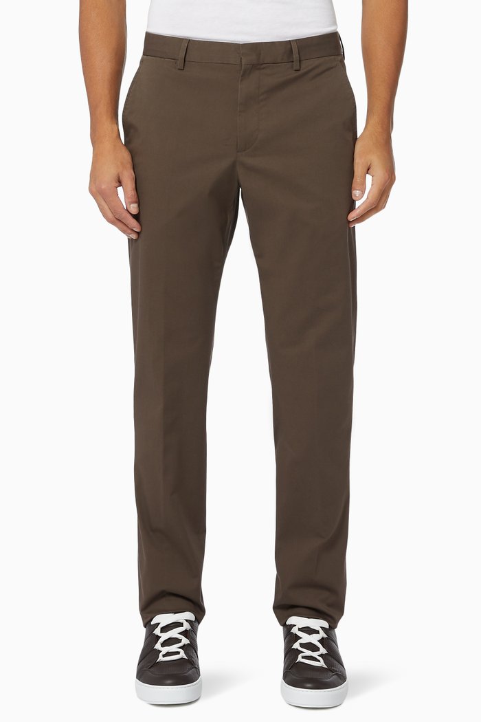 

Stretch Cotton Pants, Brown