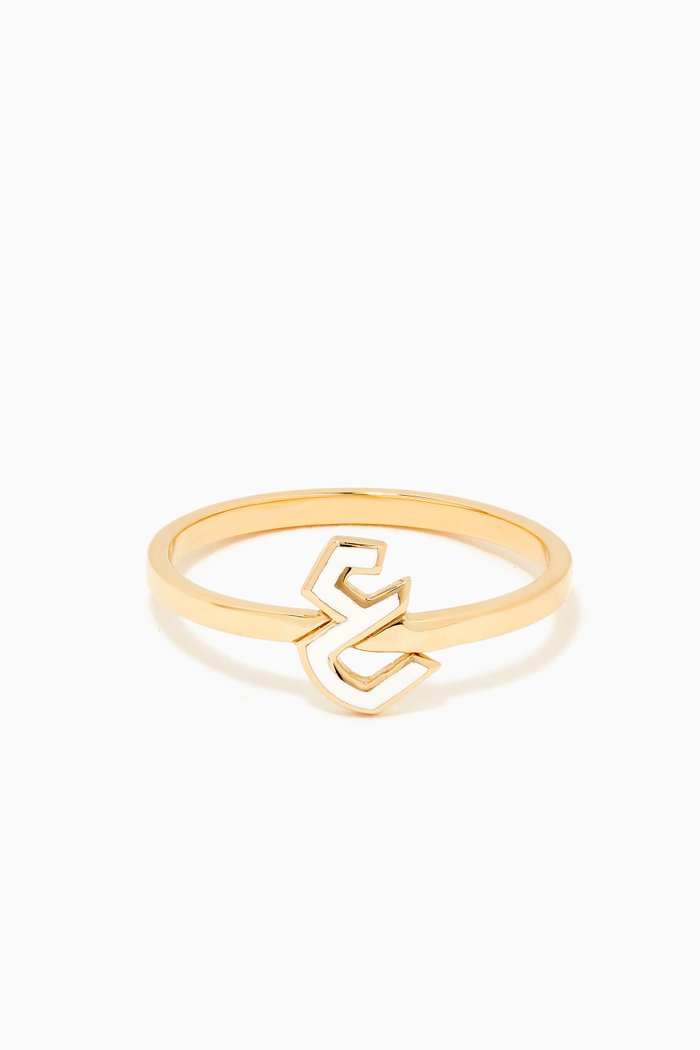

Mina "Ein" Enamel Ring in 18kt Yellow Gold